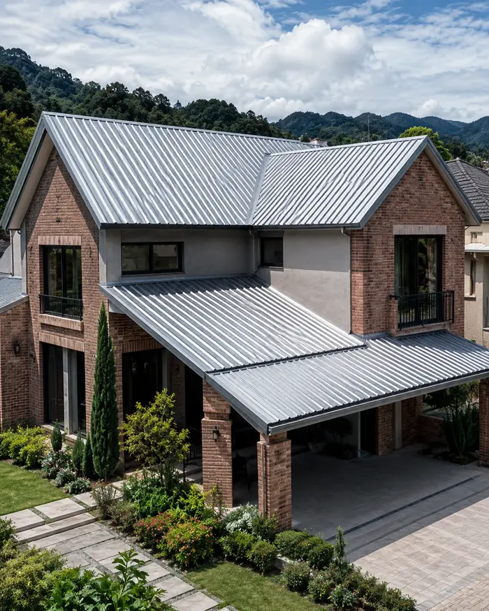 Vivienda con teja galvanizada