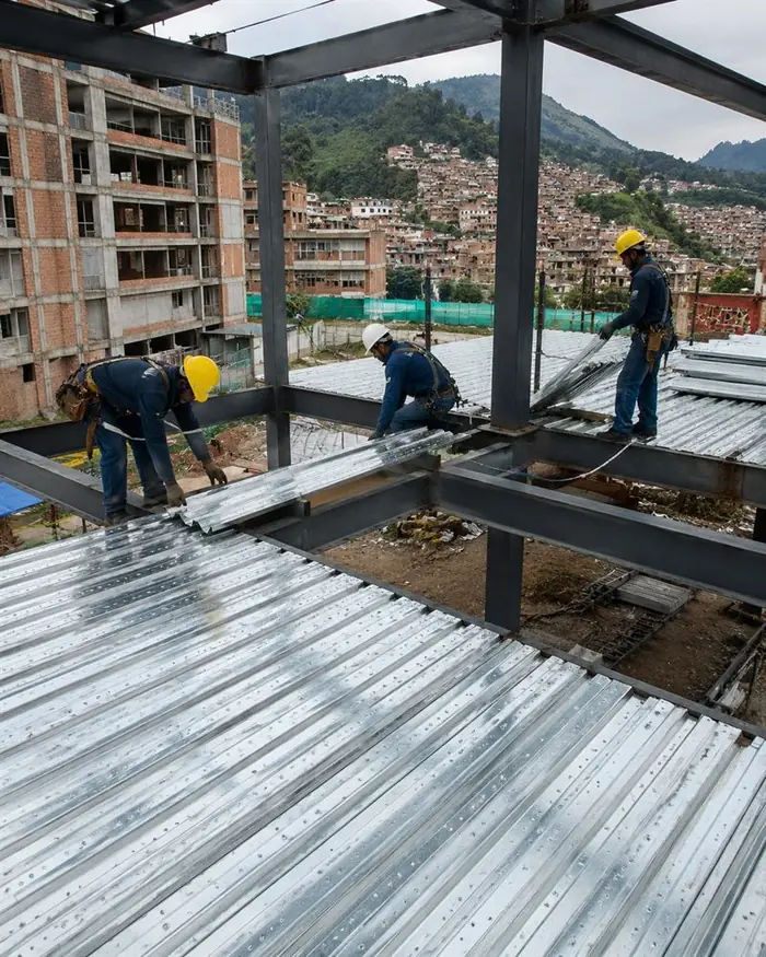 Instalación de lámina Metaldeck en estructura
